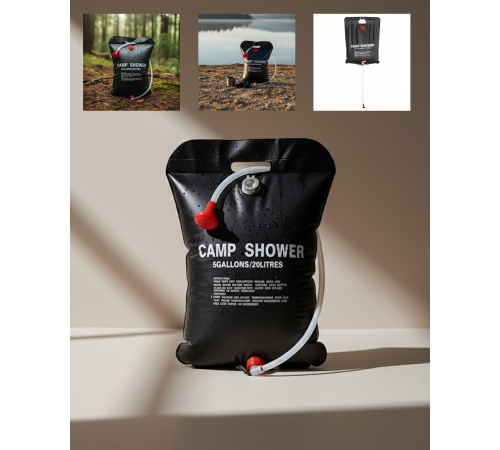 Güneş Enerjili Dış Mekan Duşu 20 Litre Dayanıklı PVC Kamp Duş Sistemi