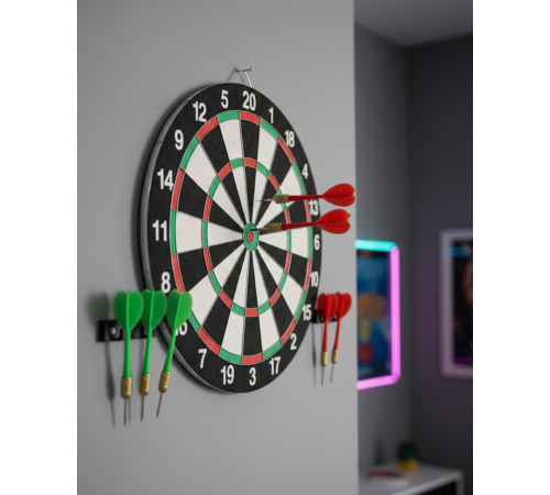 Şık Tasarımlı Dart Tahtası 12 İnç Dayanıklı Ahşap Gövde