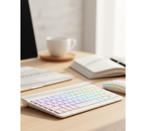 Çoklu Cihaz Uyumlu Kablosuz Klavye Mouse Seti Aydınlatmalı