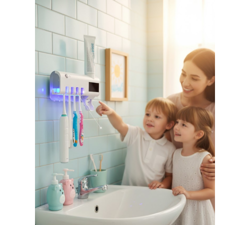 Otomatik Diş Macunu Sıkmalı UV Diş Fırçası Tutucu