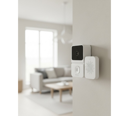 ŞARJLI KAMERALI KAPI ZİLİ BEYAZ