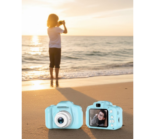 Mavi HD Taşınabilir Mini Dijital Kamera Video ve Fotoğraf Kayıt Özellikli