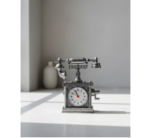 N8808B TELEFON ŞEKLİNDE ÇALAR SAAT GÜMÜŞ