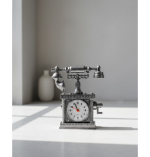 N8808B TELEFON ŞEKLİNDE ÇALAR SAAT GÜMÜŞ