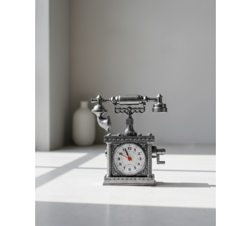 N8808B TELEFON ŞEKLİNDE ÇALAR SAAT GÜMÜŞ