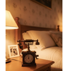 ZN8808B TELEFON ŞEKLİNDE ÇALAR SAAT BRONZ