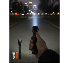 Yüksek Lümenli Şarjlı El Feneri 9000mAh Güçlü Işık ve Taşıma Çantalı Set