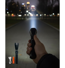 Yüksek Lümenli Şarjlı El Feneri 9000mAh Güçlü Işık ve Taşıma Çantalı Set