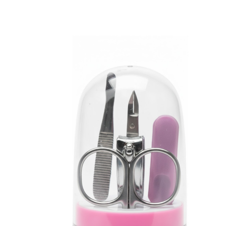 Tırnak Bakım Manikür Pedikür Seti 4 Parça Pembe Şık Kapsül Kutulu