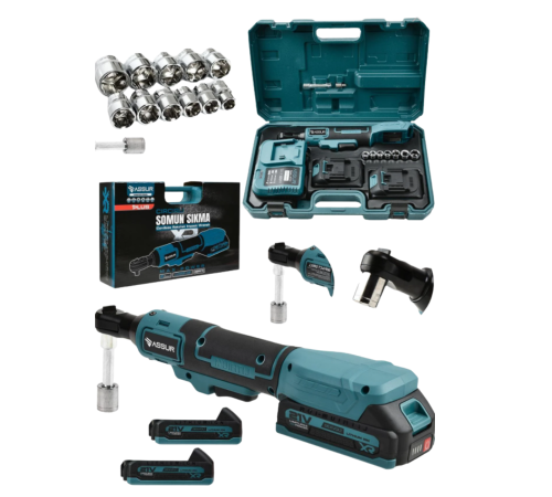 Yandan Sıkma Somun Uyumlu Akülü Cırcır Kolu 21V Güçlü Tork