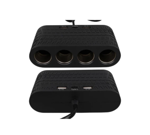 Araç İçi Güç Dağıtıcı 4 Çakmaklık 2 USB 1 Type C Şarj Ünitesi