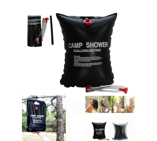 Kamp ve Plaj İçin Solar Duş 20 Litre Su Kapasiteli Portatif Duş Çantası