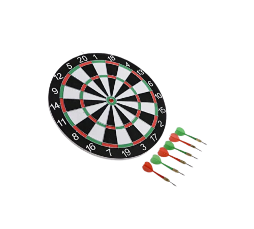 Kaliteli Ahşap Dart Tahtası 12 İnç  4 Dart Ok Seti