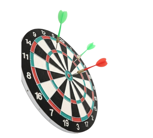 17 İnç Profesyonel Dart Tahtası Dayanıklı Yapı ve 4 Metal Dart Oku