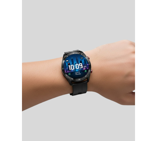 Akıllı Saat Titanyum Kasa Yuvarlak Ekran Alarm Uyku ve Sağlık Takibi Titreşimli