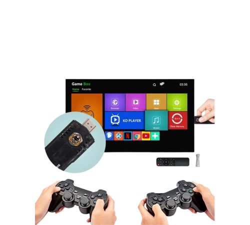 Çift Sistem Kablosuz Retro Oyun Konsolu HDMI Çıkış Android Uyumlu Gamepad Seti