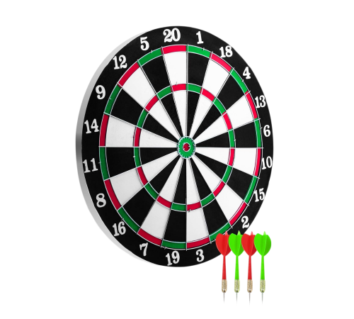 Kaliteli Ahşap Dart Tahtası 12 İnç  4 Dart Ok Seti
