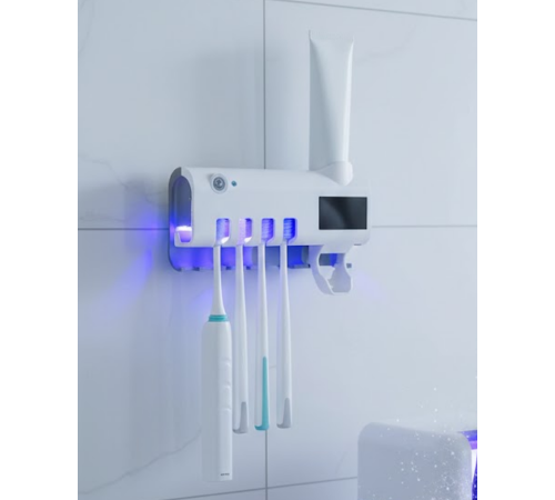 Sensörlü UV Sterilize Diş Fırçası Tutucu ve Macun Sıkma Aparatı