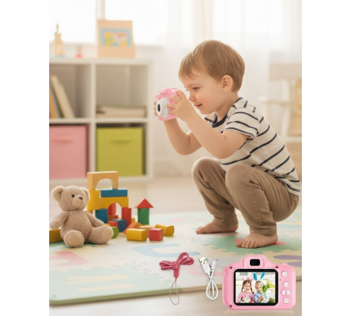 Taşınabilir HD Dijital Kamera Video Kayıt Fotoğraf Çekim USB Bağlantılı Şarjlı