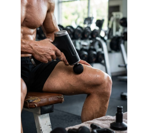 Profesyonel Masaj Tabancası Sporcu Masaj Aleti 4 Başlıklı Şarjlı Titreşimli