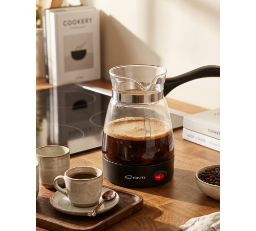 Cam Kahve Makinesi 650W 0.5 Litre 5 Fincan Kapasiteli Elektrikli Türk Kahvesi Makinesi