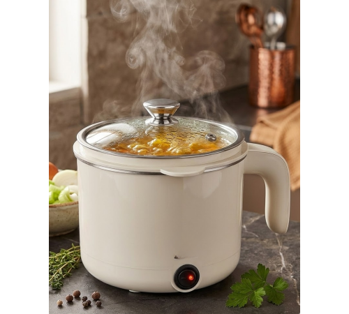 Çok Amaçlı Elektrikli Pişirici 1 Litre Mini Elektrikli Tencere Buharda Pişirme Özellikli