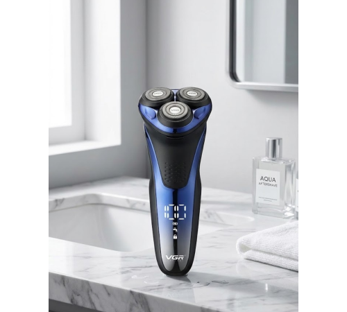 3 Başlıklı Elektrikli Tıraş Makinesi Su Geçirmez Dijital Göstergeli