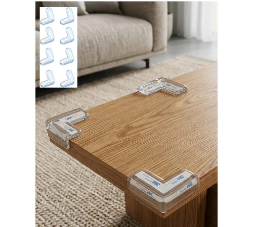 Şeffaf Köşe Koruyucu 8 Adet Set Çocuk Güvenlik Masa Köşe Aparatı