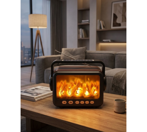 Şömine Efektli Bluetooth Hoparlör FM Radyo USB TF Kart Müzik Çalar