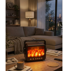 Şömine Efektli Bluetooth Hoparlör FM Radyo USB TF Kart Destekli Kablosuz Müzik Çalar