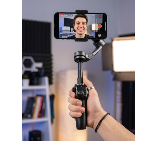 3 Eksen Telefon Gimbal Stabilizer Video Sabitleyici Vlog ve Çekim Aparatı