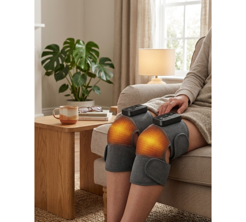 Isıtmalı Titreşimli Dizlik Masaj Cihazı Diz Omuz Dirsek Uyumlu 2 Adet Set