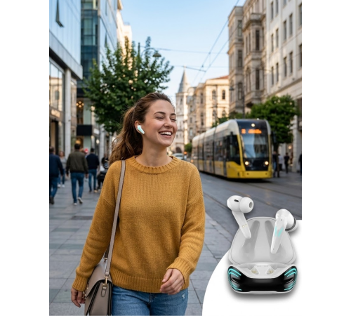 Bluetooth  Kulaklığı Kablosuz Kulaklık iPhone 11 iPhone 13 Samsung S23  Redmi Note 12 Uyumlu