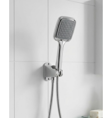 Siyah Duş Seti El Duşu Başlığı Spiral Hortum ve Duvar Askısı Banyo Duş Seti