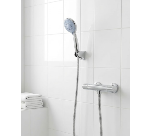 4 Kademeli Mavi Duş Seti El Duşu Başlığı Spiral Hortum ve Duvar Askısı