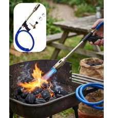 LPG Pürmüz Alev Tabancası Hortumlu Ayarlanabilir Gazlı Alev Yakıcı Kamp ve Mangal Başlatıcı