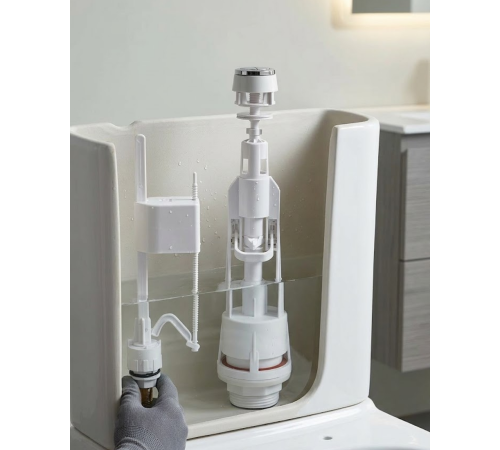 Basmalı Vitrifiye Rezervuar İç Takımı Ayarlanabilir Sessiz Dolumlu Klozet Rezervuar Mekanizması