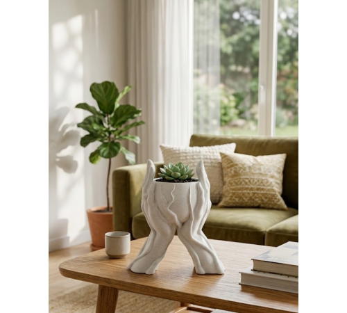 Dekoratif 3D El Tasarımlı Vazo Saksı Modern Ev Dekorasyon Aksesuarı
