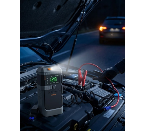 Taşınabilir Akü Takviye Cihazı Araç Çalıştırma ve Dijital Hava Kompresörü Çok Amaçlı Güç Ünitesi