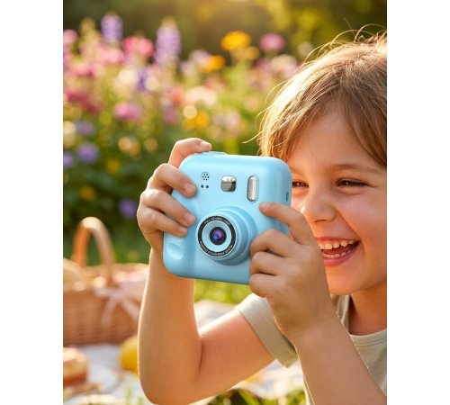 Çocuk Kamera Anında Baskı Özellikli 4 Rulo Kağıt ve 5 Kalem Hediyeli