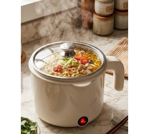 Mini Elektrikli Pişirici 1 Litre Buharda Pişirme Tepsili Çok Amaçlı Mutfak Tenceresi