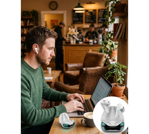 Kablosuz Bluetooth  Kulaklık iPhone 12 iPhone 14 Samsung S22 Redmi Note 11 Uyumlu