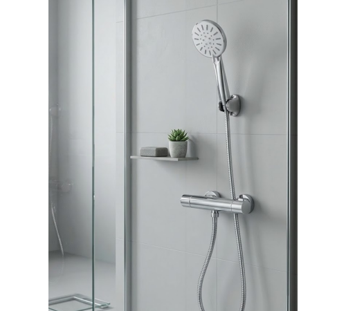 Çok Fonksiyonlu 4 Modlu El Duşu Başlığı Krem Duş Seti Spiral Hortumlu