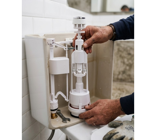 Basmalı Rezervuar İç Takımı Alt Girişli Sessiz Su Dolumlu Klozet İç Mekanizma Seti