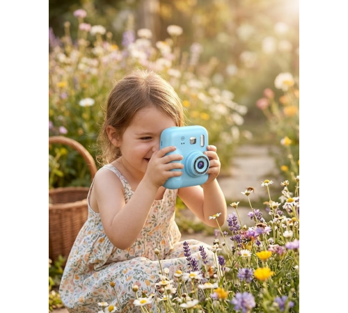 Anında Baskı Yapan Çocuk Kamerası Video Çekim ve Boyama Kalemli Set