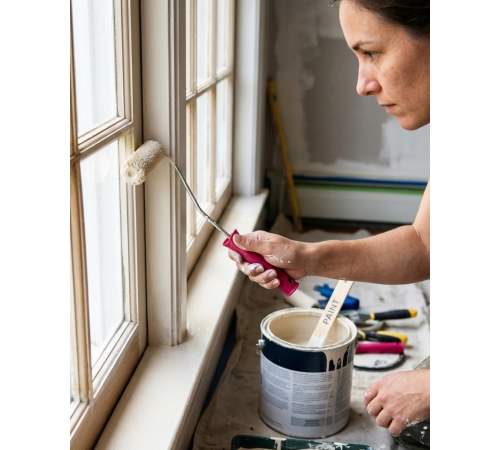 Dar Alan Boyama Rulosu 10 Cm Boya Fırça Seti 6 Adet Yedek Rulo Hediyeli