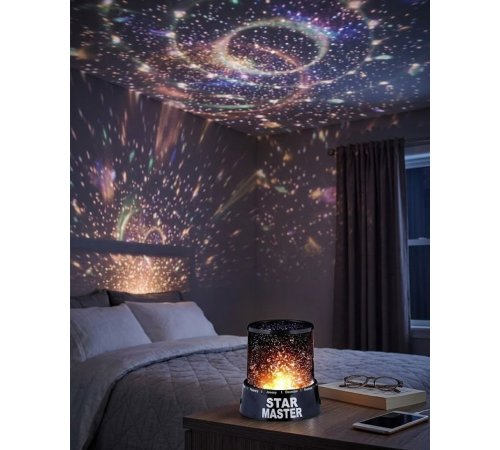 Çocuk Odası Yıldız Projektörü Renk Değiştiren Gece Lambası