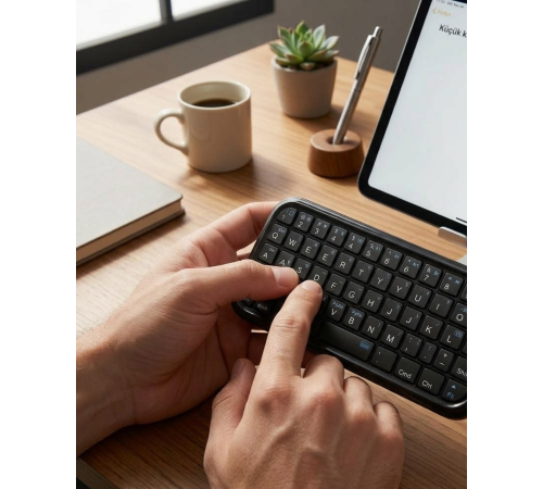 Taşınabilir Mini Bluetooth Klavye Şarjlı Kablosuz Klavye