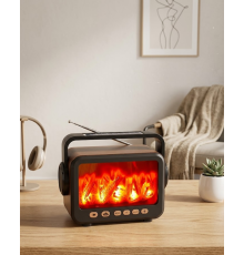 LED Şömine Efektli Kablosuz Hoparlör FM Radyo Müzik Çalar