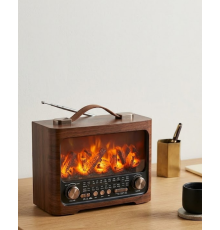 LED Şömine Efektli Kablosuz Hoparlör Bluetooth Radyo USB TF Kart Destekli